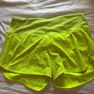 LULULEMON NEON YELLOW SIZE 6 SHORTS